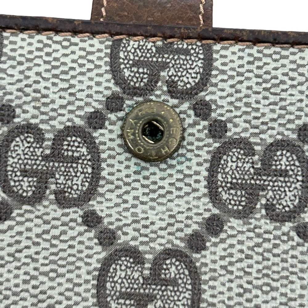 1970s Vintage Gucci Supreme Monogram Canvas Leather GG Gold Clasp Clutch Wallet - Picture 12 of 16